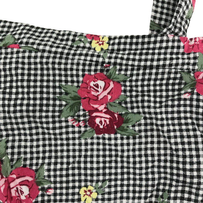 Primark 8-9 years black checked floral crop top