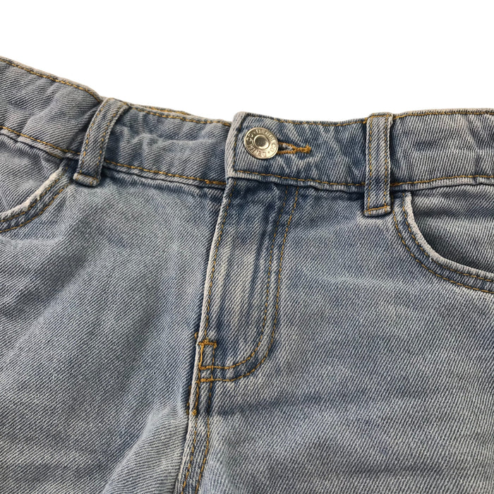 Primark 8-9 years blue denim cuffed hem mid rise cotton shorts