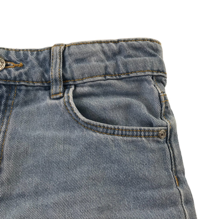Primark 8-9 years blue denim cuffed hem mid rise cotton shorts