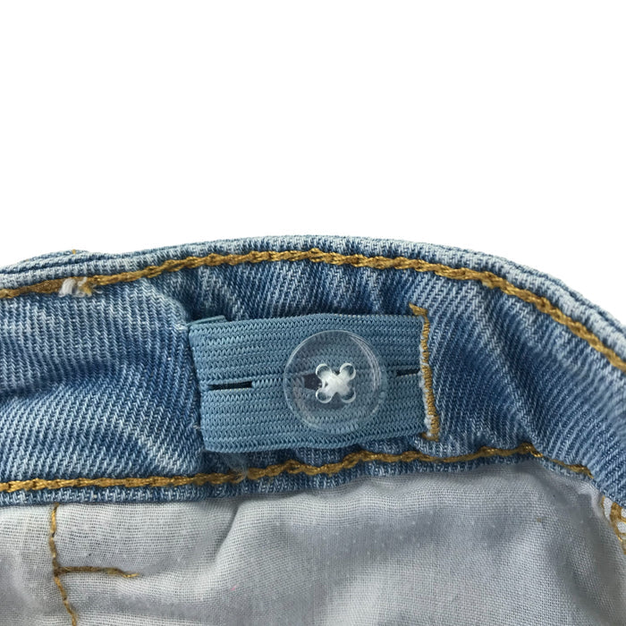 Primark 8-9 years blue denim cuffed hem mid rise cotton shorts
