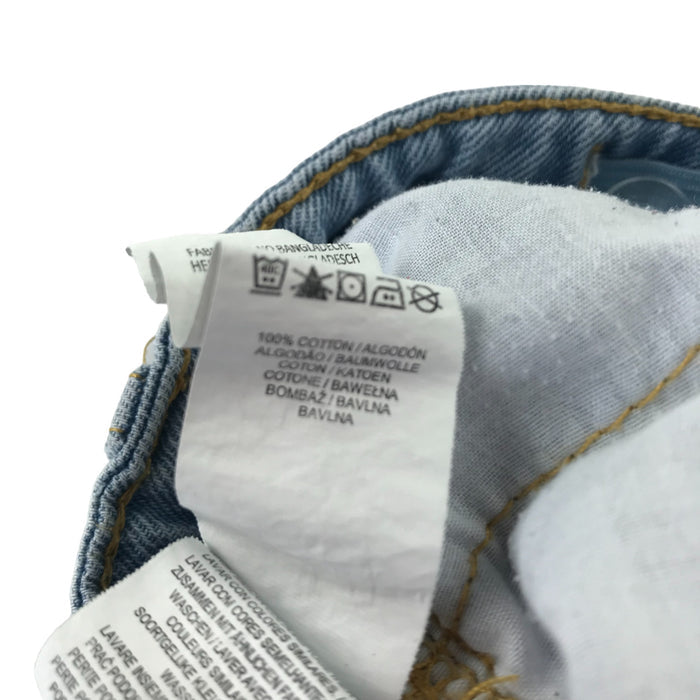 Primark 8-9 years blue denim cuffed hem mid rise cotton shorts