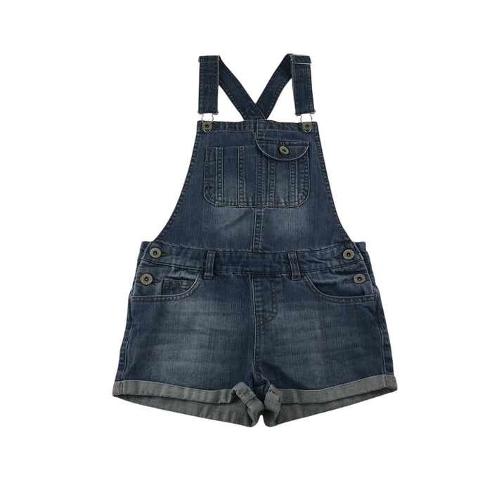 Primark 8-9 years blue denim dungaree shorts