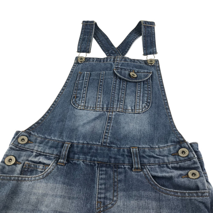 Primark 8-9 years blue denim dungaree shorts