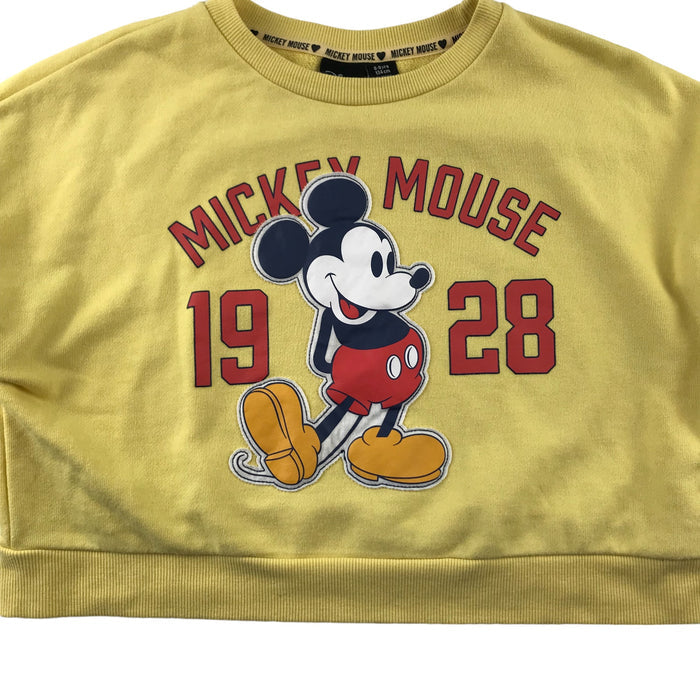 Primark 8 years grey mikey mouse cropped sweater