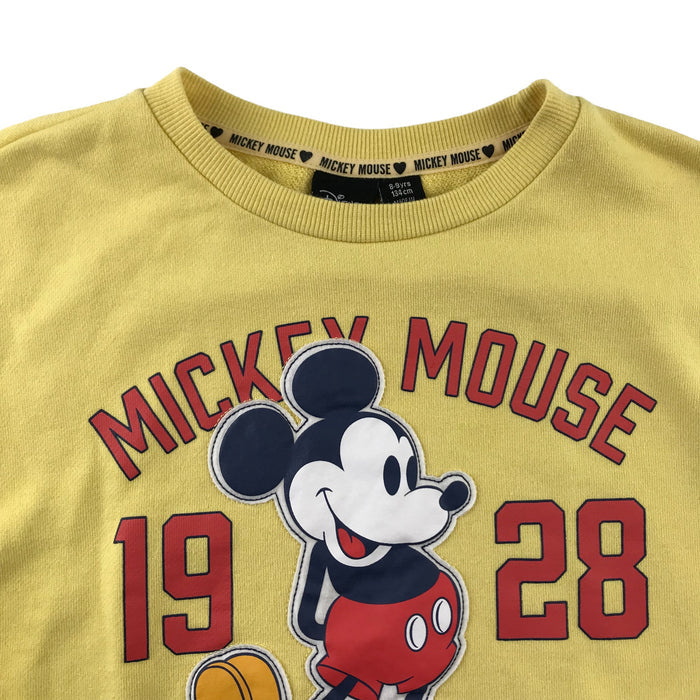 Primark 8 years grey mikey mouse cropped sweater