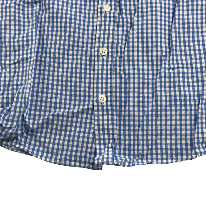 Primark 8 yearsf blue and white checked short sleeve shirt