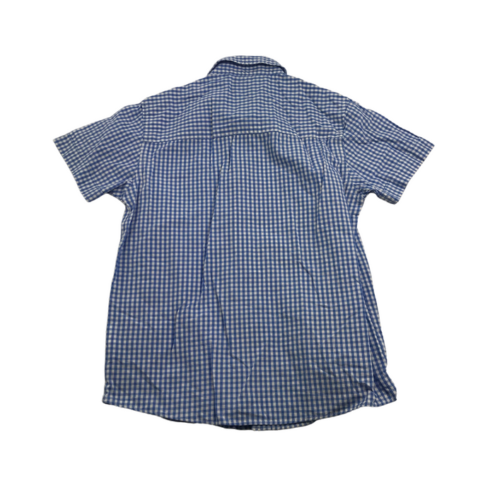 Primark 8 yearsf blue and white checked short sleeve shirt