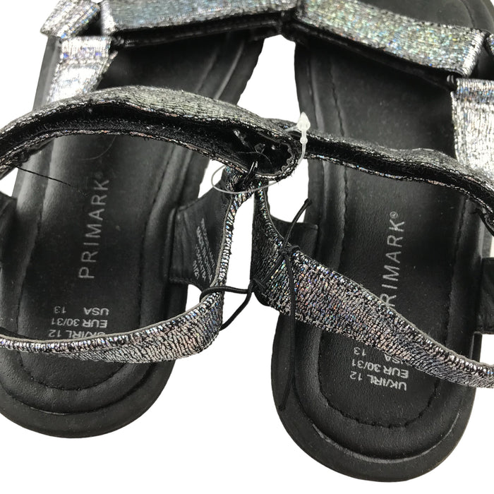 Primark size UK 12 (jr) silver sparkly sandals