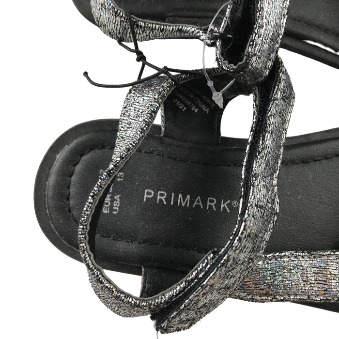 Primark size UK 12 (jr) silver sparkly sandals
