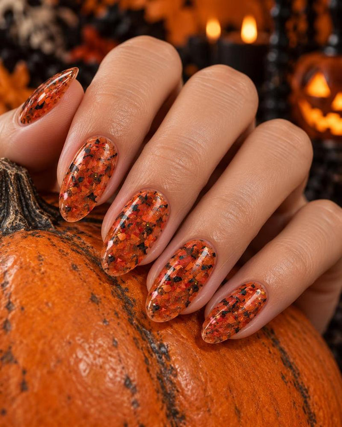 -Glow in the Dark-Dip-Nail-Powder-Pumpkin Poltergeist-Fairy-Glamor