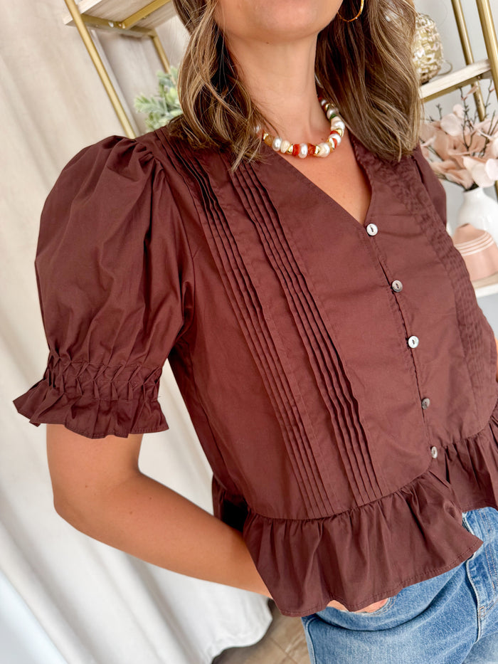 entro Quinn Ruffle Hem Blouse – women's blouse