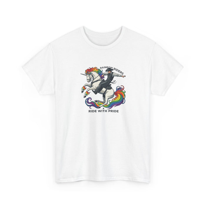 Rainbow Riders Pride T-Shirt | Cowboy Unicorn LGBTQ Graphic Tee