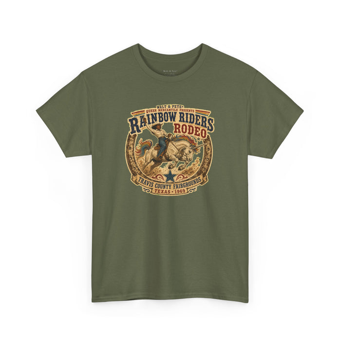 Rainbow Riders Rodeo Texas 1969 Black Cowgirl Pride T-Shirt