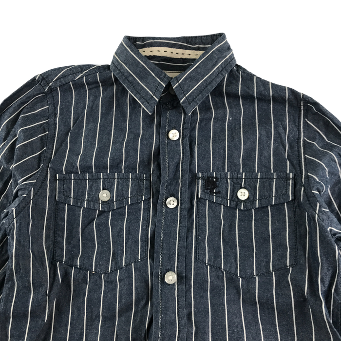 Rebel 7-8 years blue striped cotton shirt