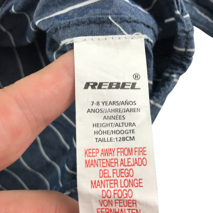 Rebel 7-8 years blue striped cotton shirt
