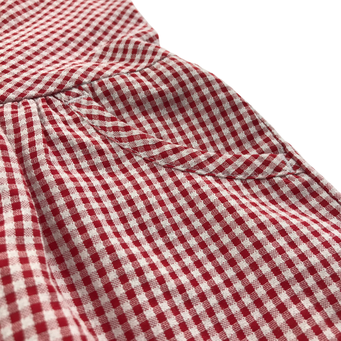 Red gingham with zipper girls school summer dress