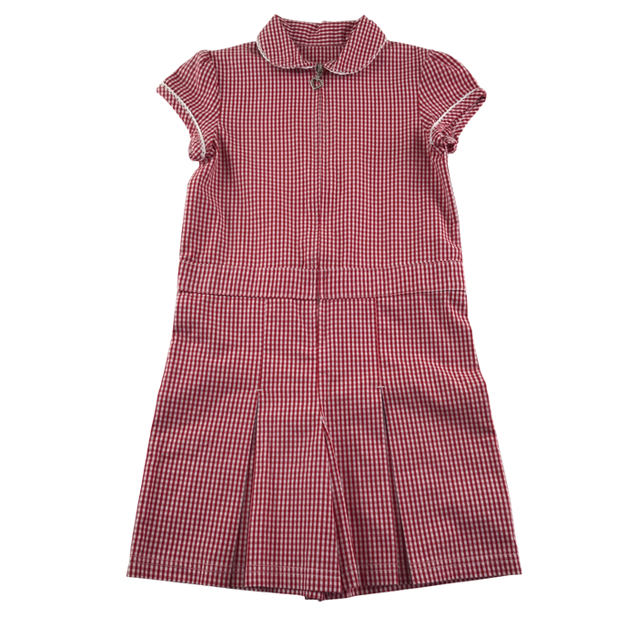 Red gingham with zipper school playsuit