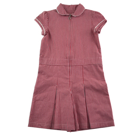 Red gingham with zipper school playsuit