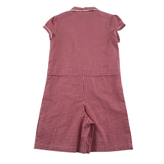 Red gingham with zipper school playsuit