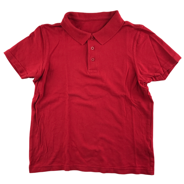Red unisex school polo shirt