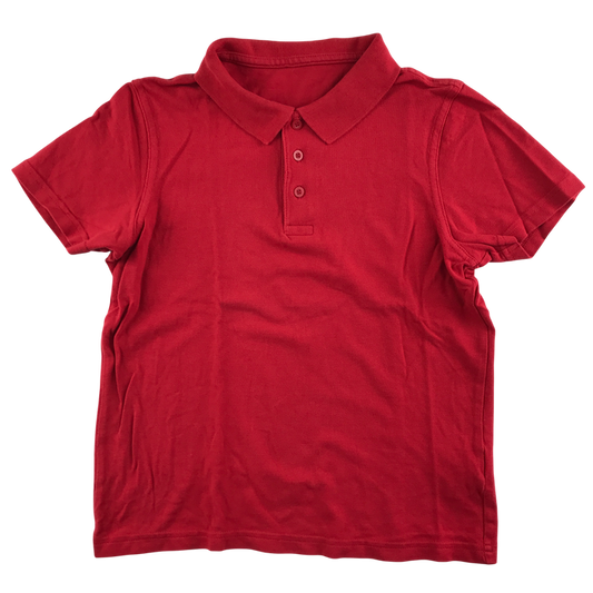 Red unisex school polo shirt