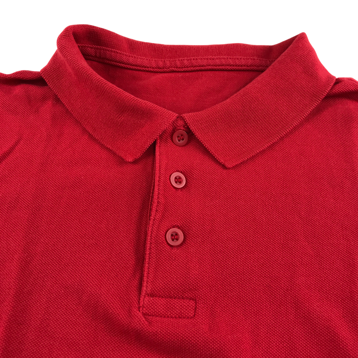 Red unisex school polo shirt