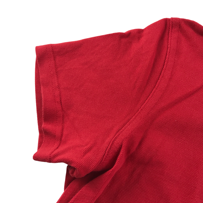 Red unisex school polo shirt