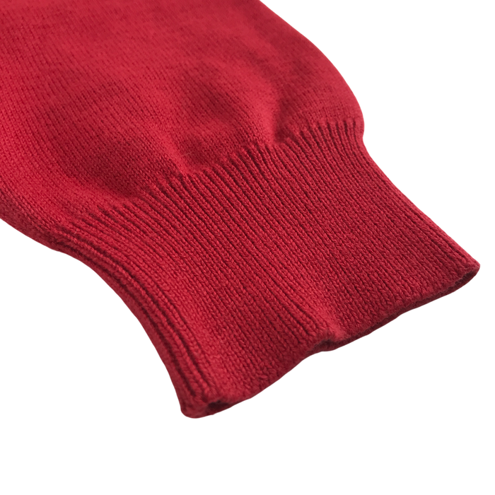 Red unisex v-neck school jumper