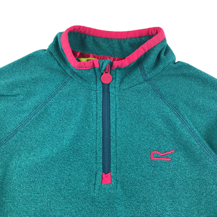 Regatta 7-8 years blue with pink trim quarter zip fleece