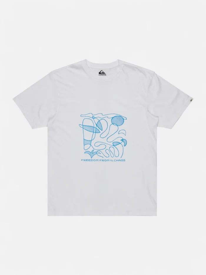 Remera Quiksilver Evo Abstract Chaos Blanco Celeste