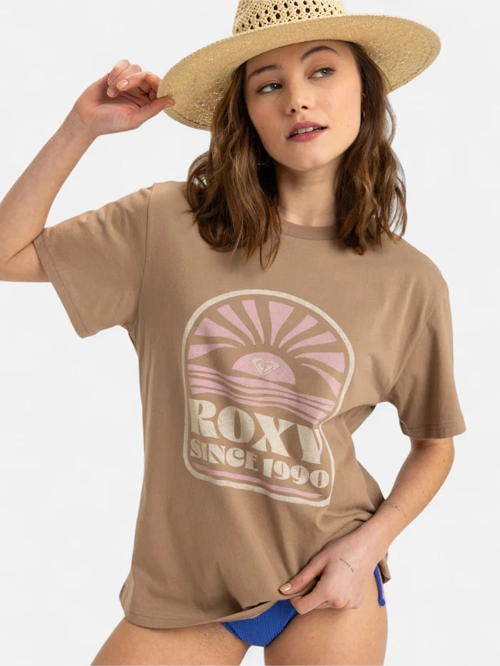 Remera Roxy Mujer Hangloose Poster Marrón
