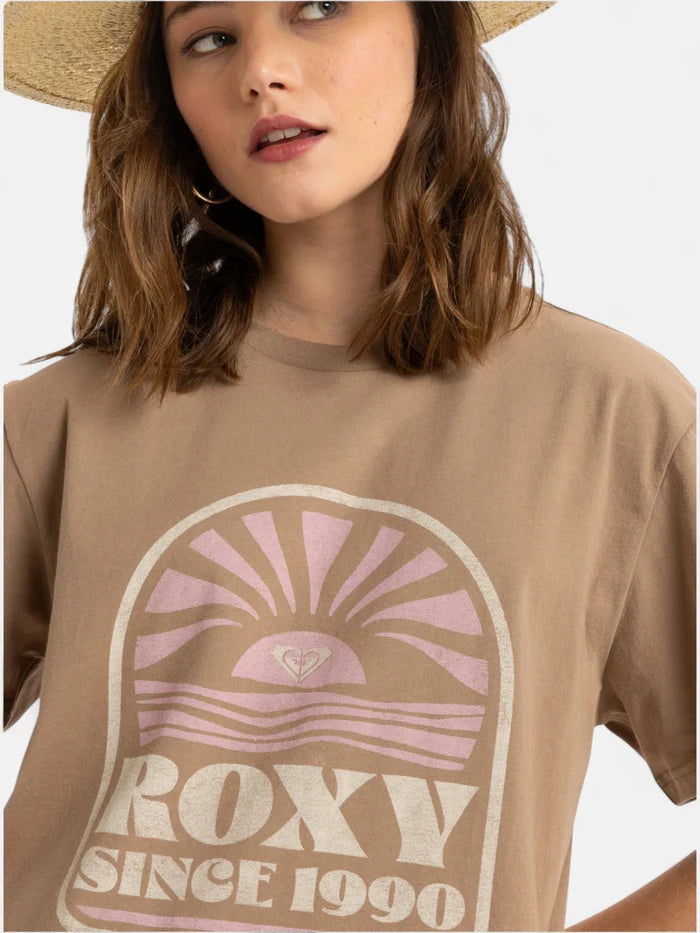 Remera Roxy Mujer Hangloose Poster Marrón