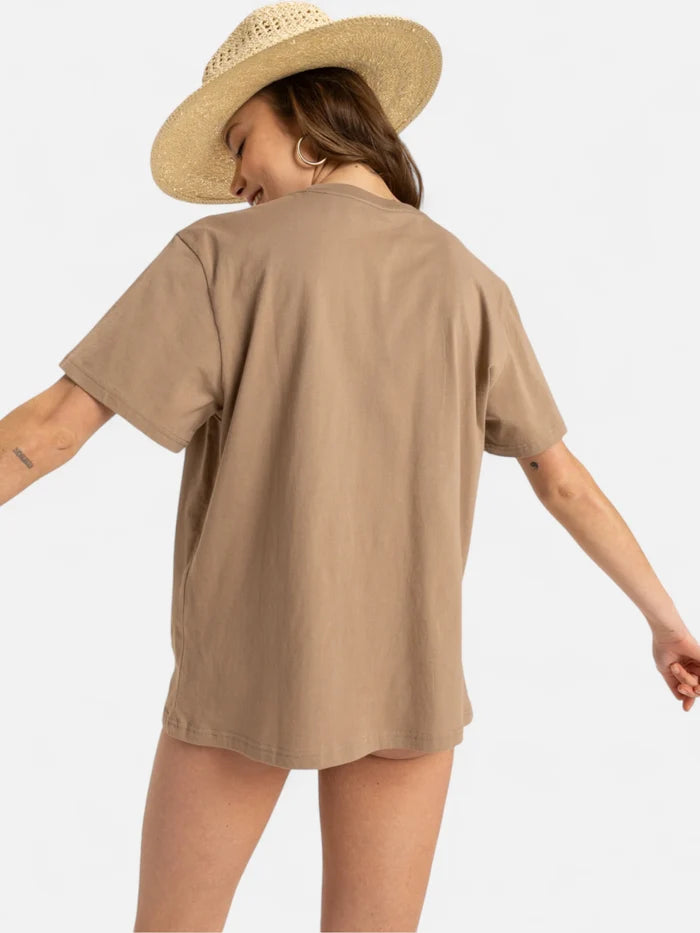 Remera Roxy Mujer Hangloose Poster Marrón