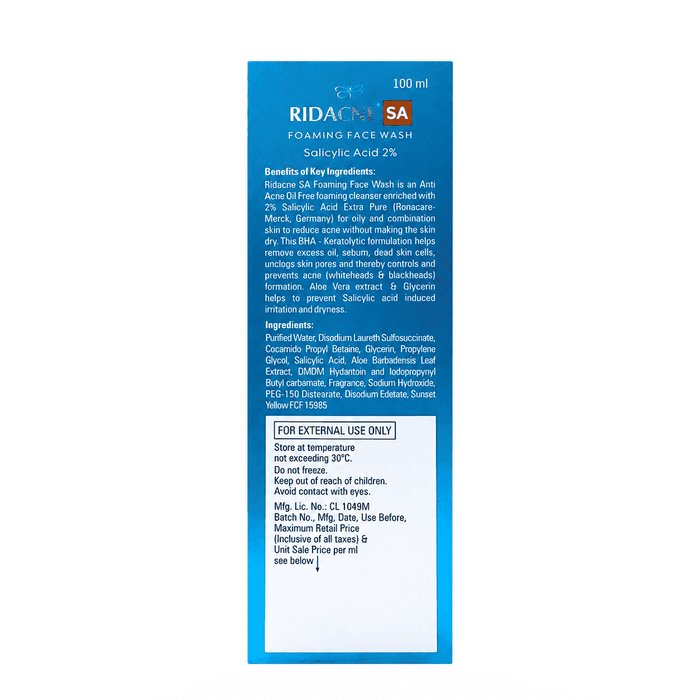 Ridacne Sa Foaming Face Wash 100ml