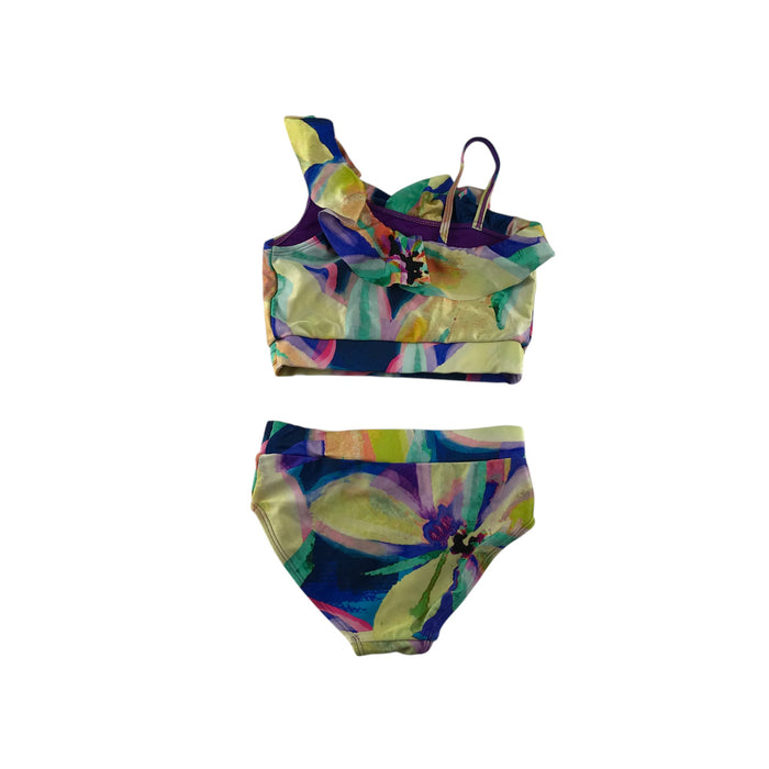 River Island 4-5 years blue yellow floral 2-piece swimsuit