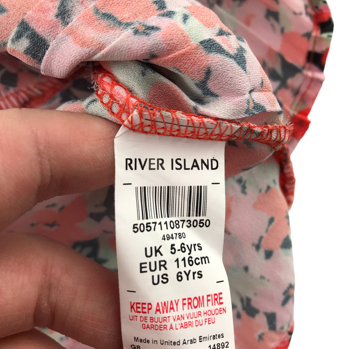River Island 5-6 years red floral blouse