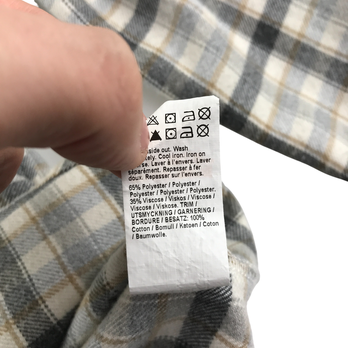River Island 9-10 years beige checked with hood shirt