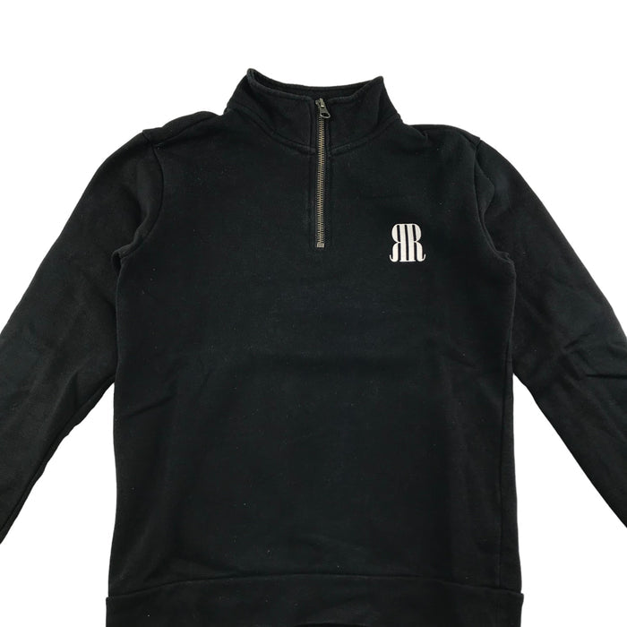 River Island 9 years black half-zip high collar sweater