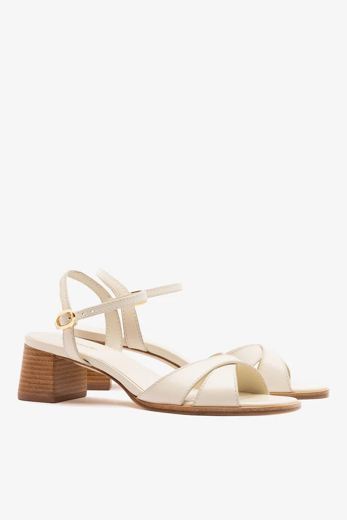 Roma Sandal Ivory Leather Sandal Larroudé