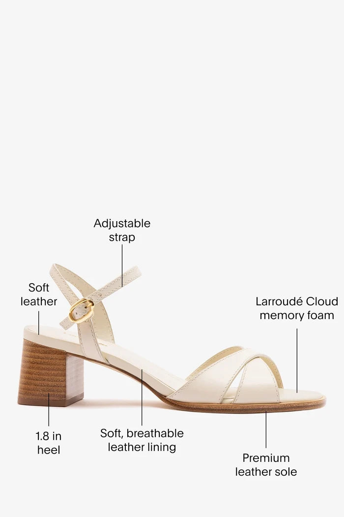 Roma Sandal Ivory Leather Sandal Larroudé