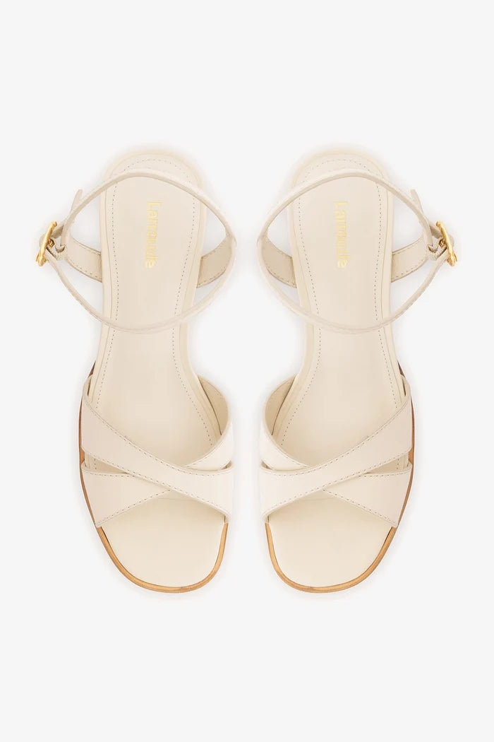 Roma Sandal Ivory Leather Sandal Larroudé