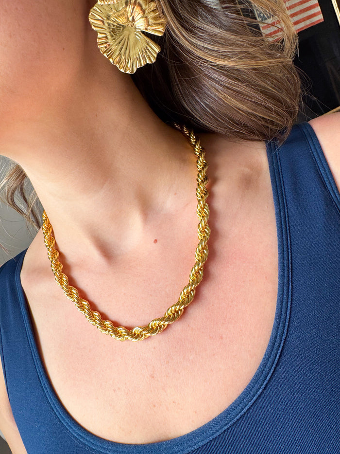 Treasure Jewels Rope Gold Necklace – women's jewelry - necklace