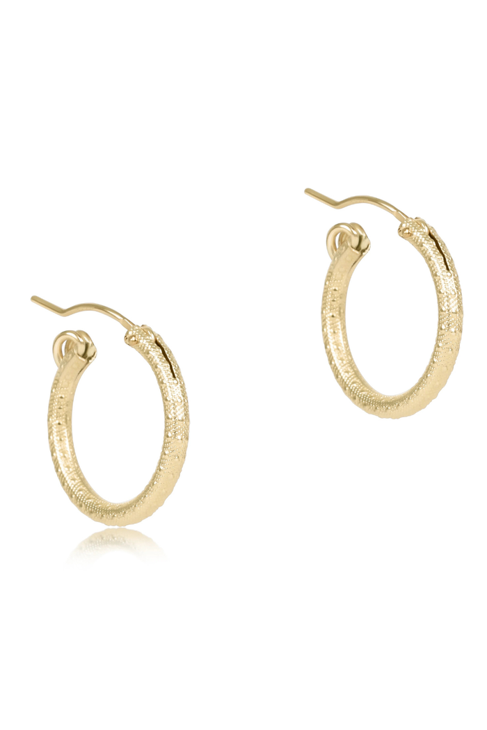 Round Gold 0.5" Hoop - Textured