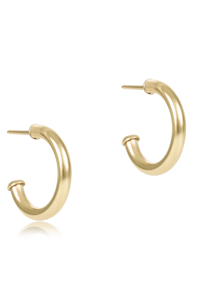 Round Gold 0.5" Post Hoop - 2mm - Smooth