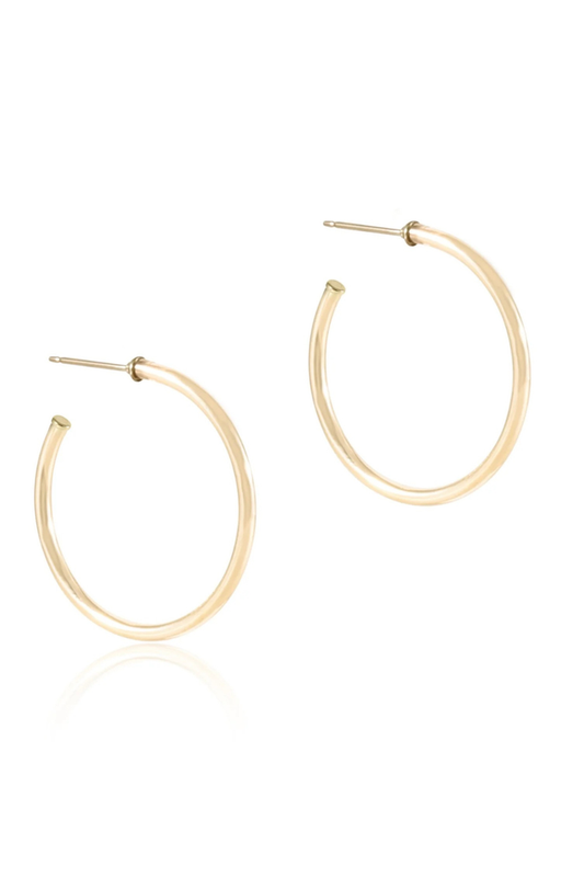 Round Gold 1.25" Post Hoop - 2mm - Smooth