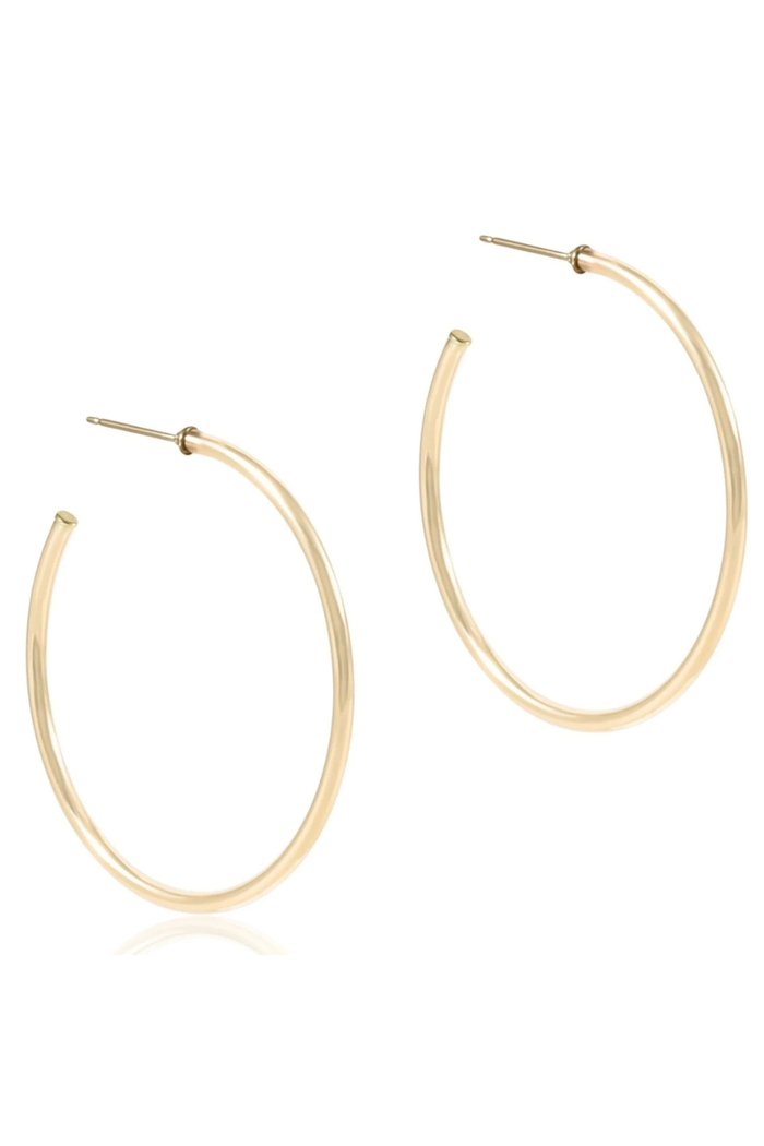 Round Gold 1.75" Post Hoop - 2mm - Smooth