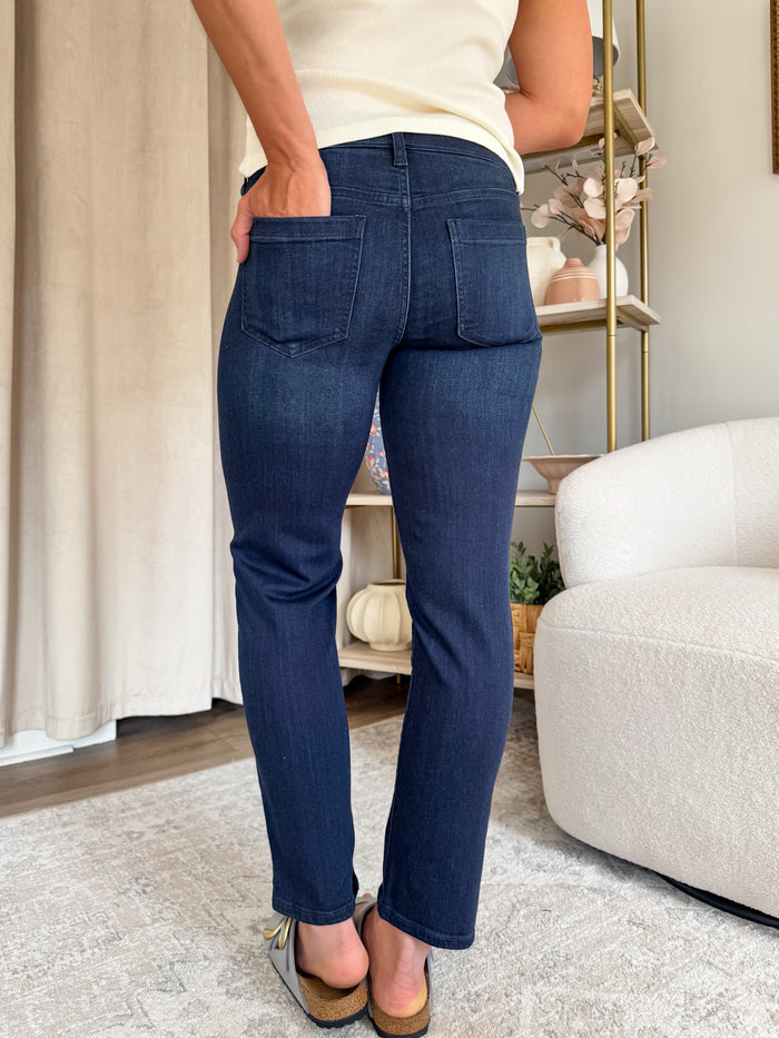 Liverpool Rowan Petunia Blue Comfort Waist Slim Denim – women's denim