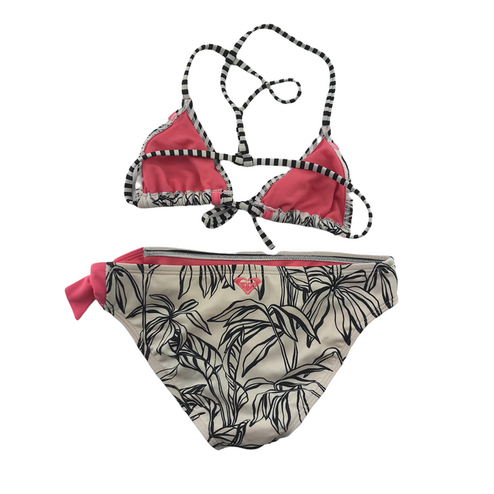 Roxy 8-9 years black white 2-piece swimsuit