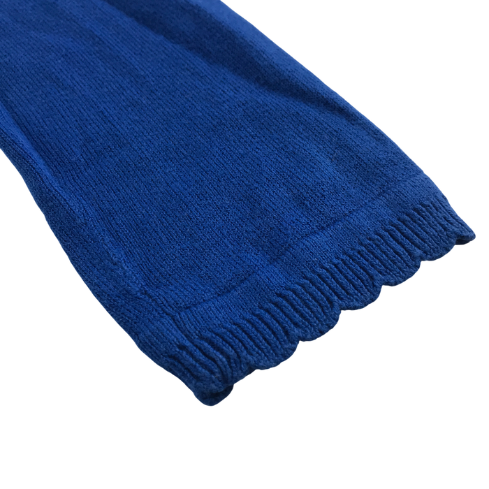 Royal blue girls scallop neck school cardigan