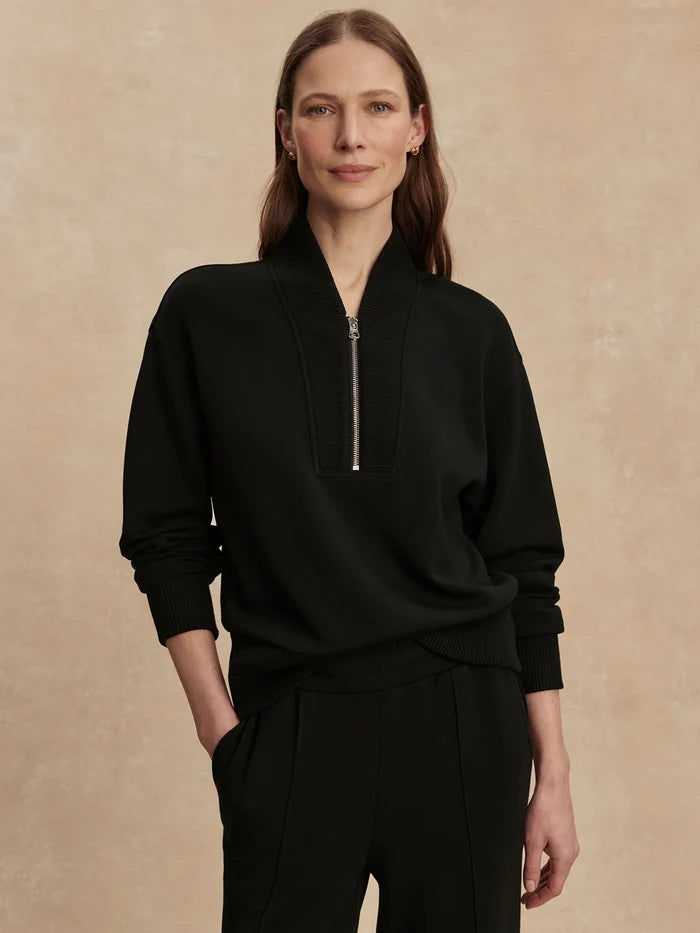 Sally Half Zip Sweater - Black
